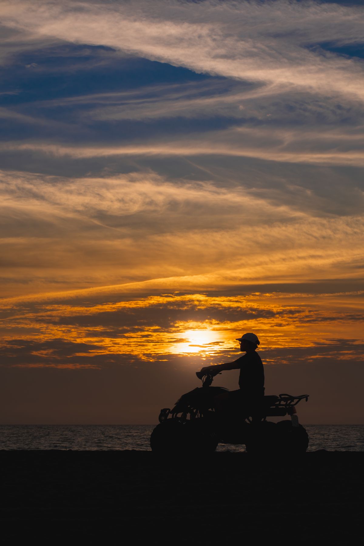 Quad silhouette at sunset